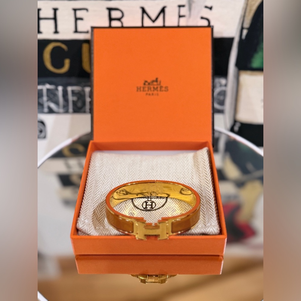 🔥 HERMÈS CLICK CLACK GOLD PLATED FULL INCLUSION SIZE 6.8” SP